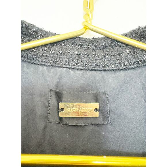 ALEXIA ADMOR Jenni Collar Button Down Tweed Shirt Mini Dress Size Medium Preppy - Picture 5 of 12